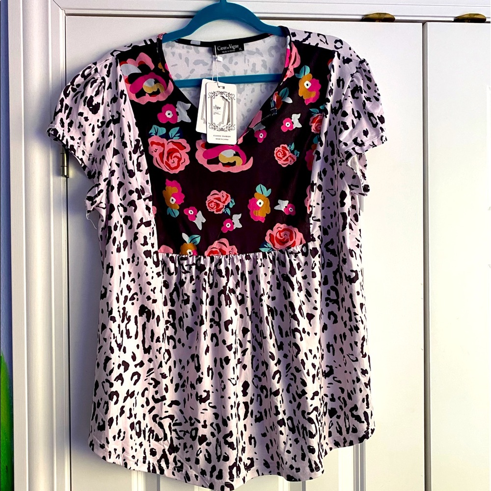 BNWT! Mixed Media Tunic Top